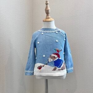John Lewis Baby Dog Scene Christmas Jumper - 9/12m